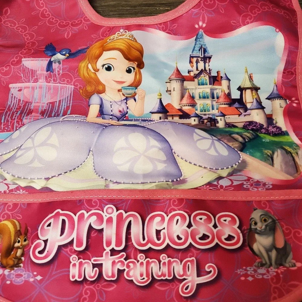 Disney Baby SOFIA THE FIRST Water Resistant Feeding Toddler Bib W/ Pocket Catch